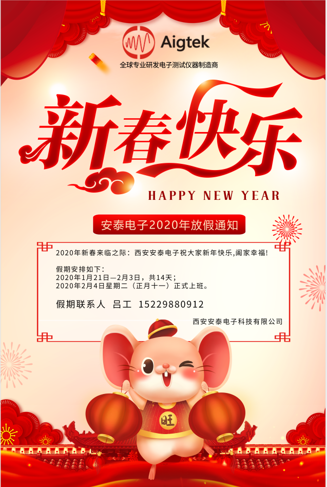 【恭賀新春】Aigtek全體員工祝大家2020年鼠年大吉！萬事如意！